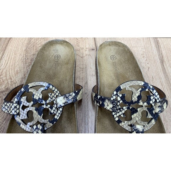 Tory Burch Miller Cloud Snake Print  Thong Sandals Shoes Cork Flip Flops Size 11 - Picture 8 of 15